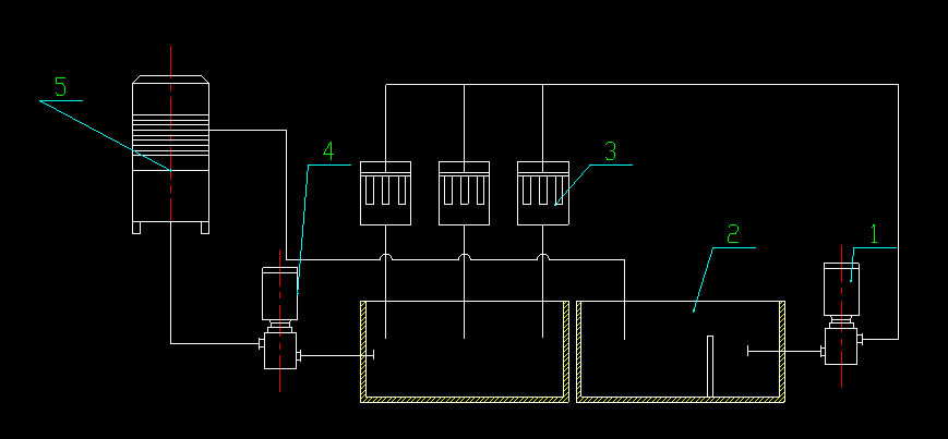 Assembly drawing of quenching system of steel pipe quenching and tempering production line