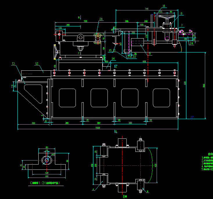 Assembly drawing of gear quenching machine tool